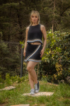 Le-Monade Dreams-Çift Su Taşı Detaylı Siyah Kolsuz Üst-Bluz-1-Milagron.com