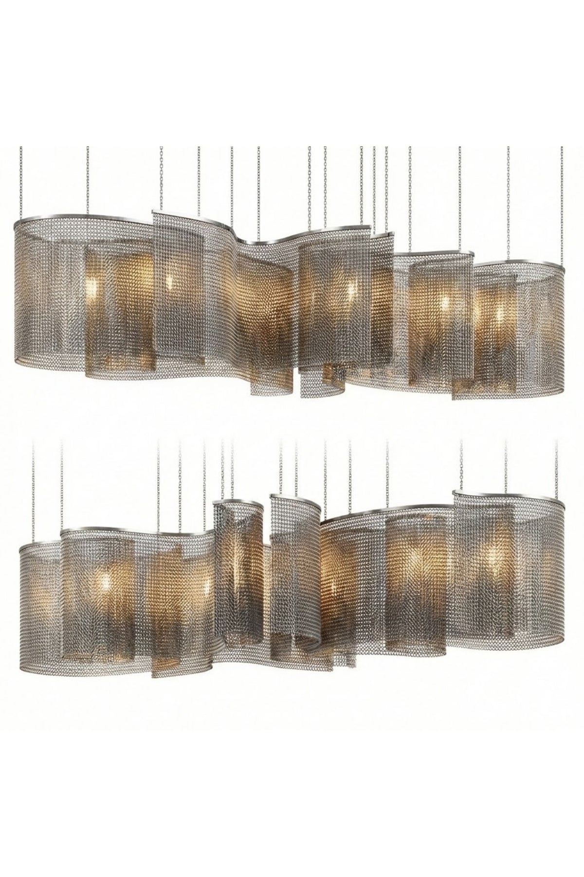 Hesoria Dalgalı Form Metal Zincir Tasarım Avize - 8541-0256
