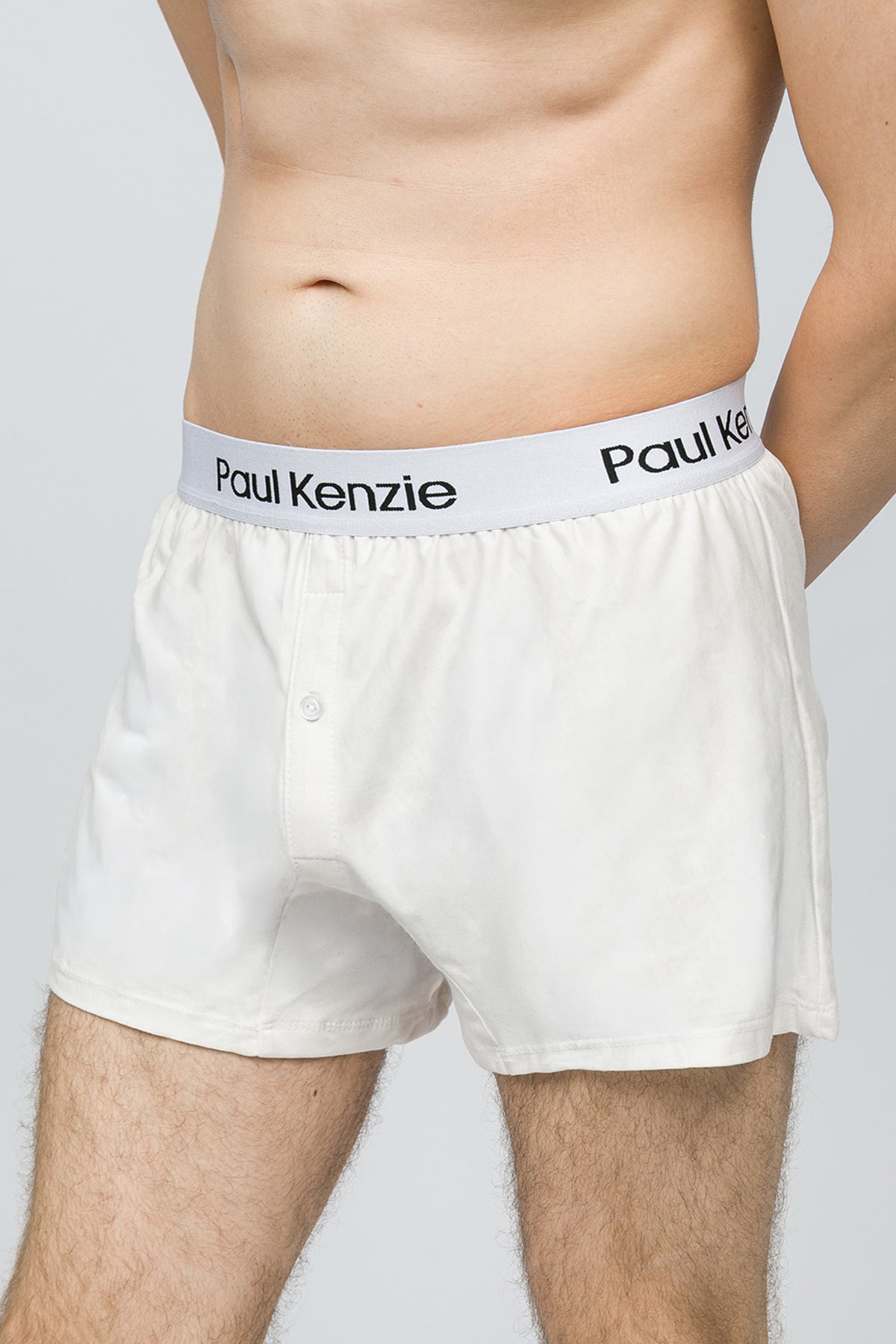 2'Li Erkek Boxer Şort - Button Fly Whitey
