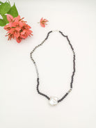 Amorf İNci Granat Kolye