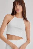 Felicia Bisiklet Yaka Crop Top | Beyaz