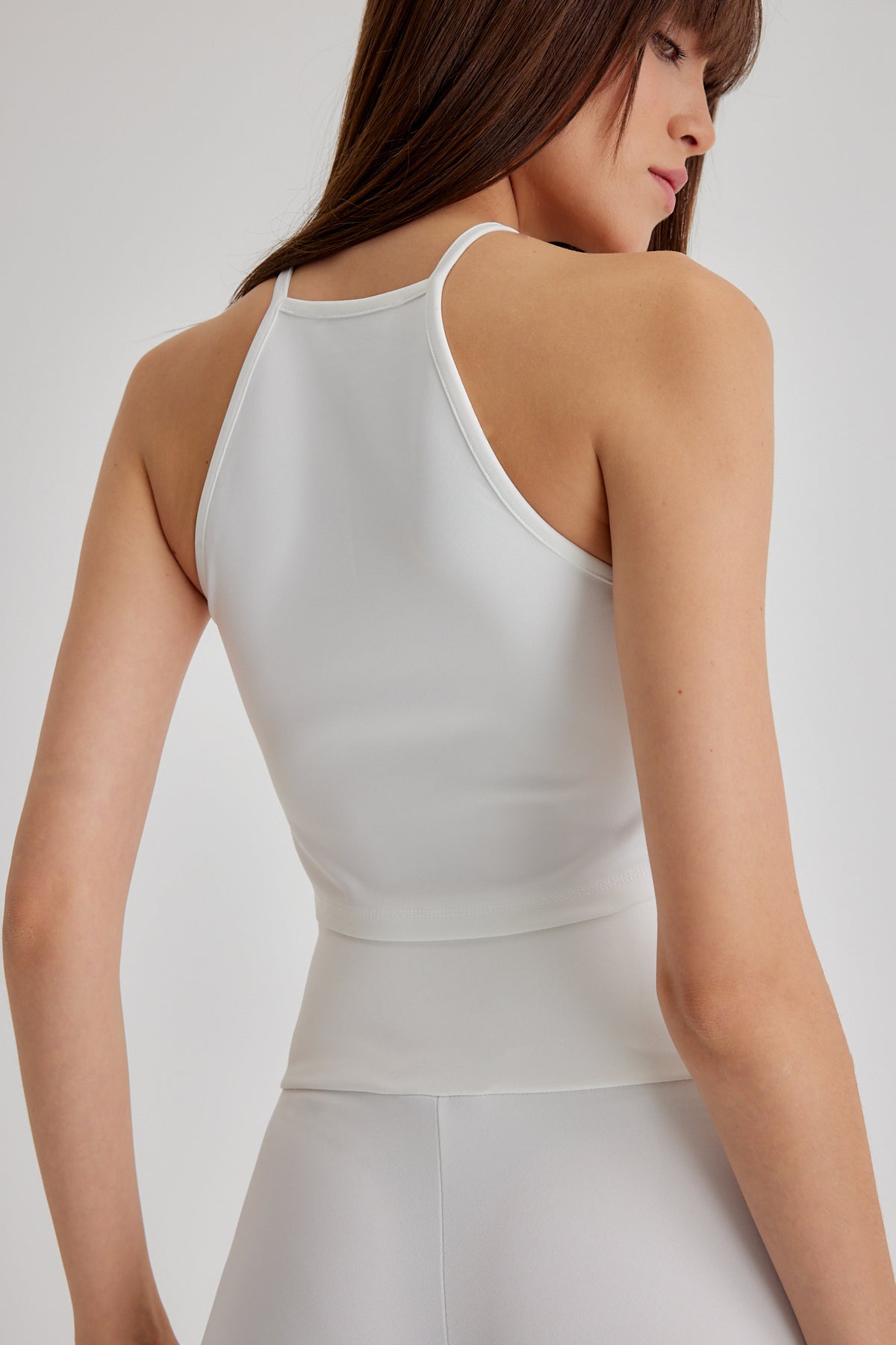 Felicia Bisiklet Yaka Crop Top | Beyaz