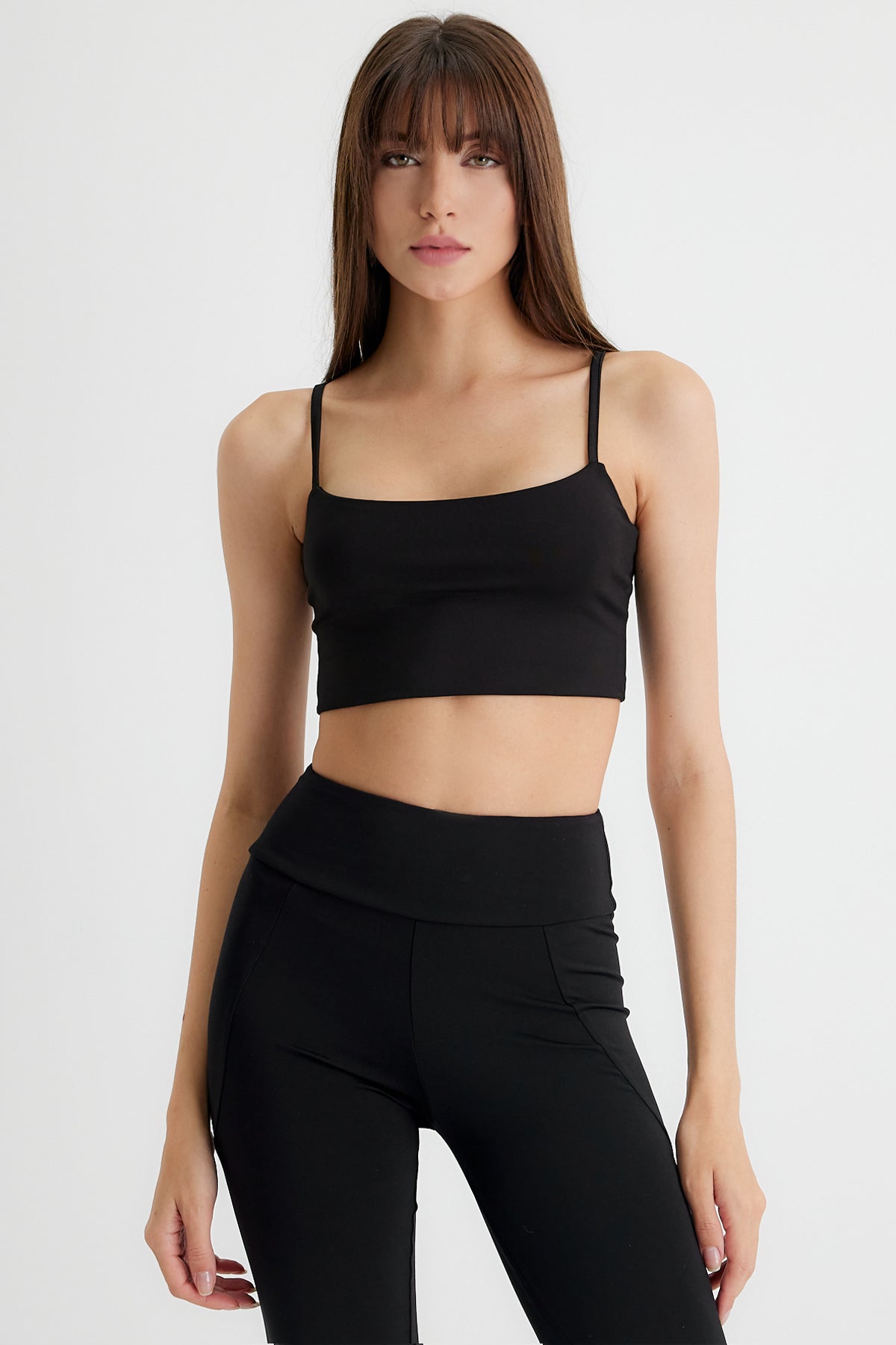 Doris Askılı Crop Top | Siyah