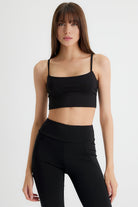Doris Askılı Crop Top | Siyah