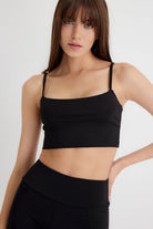 Doris Askılı Crop Top | Siyah