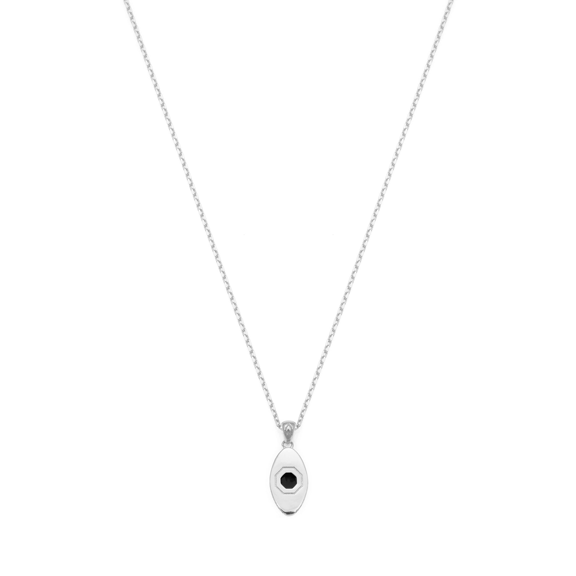 Black Eye Necklace In Silver