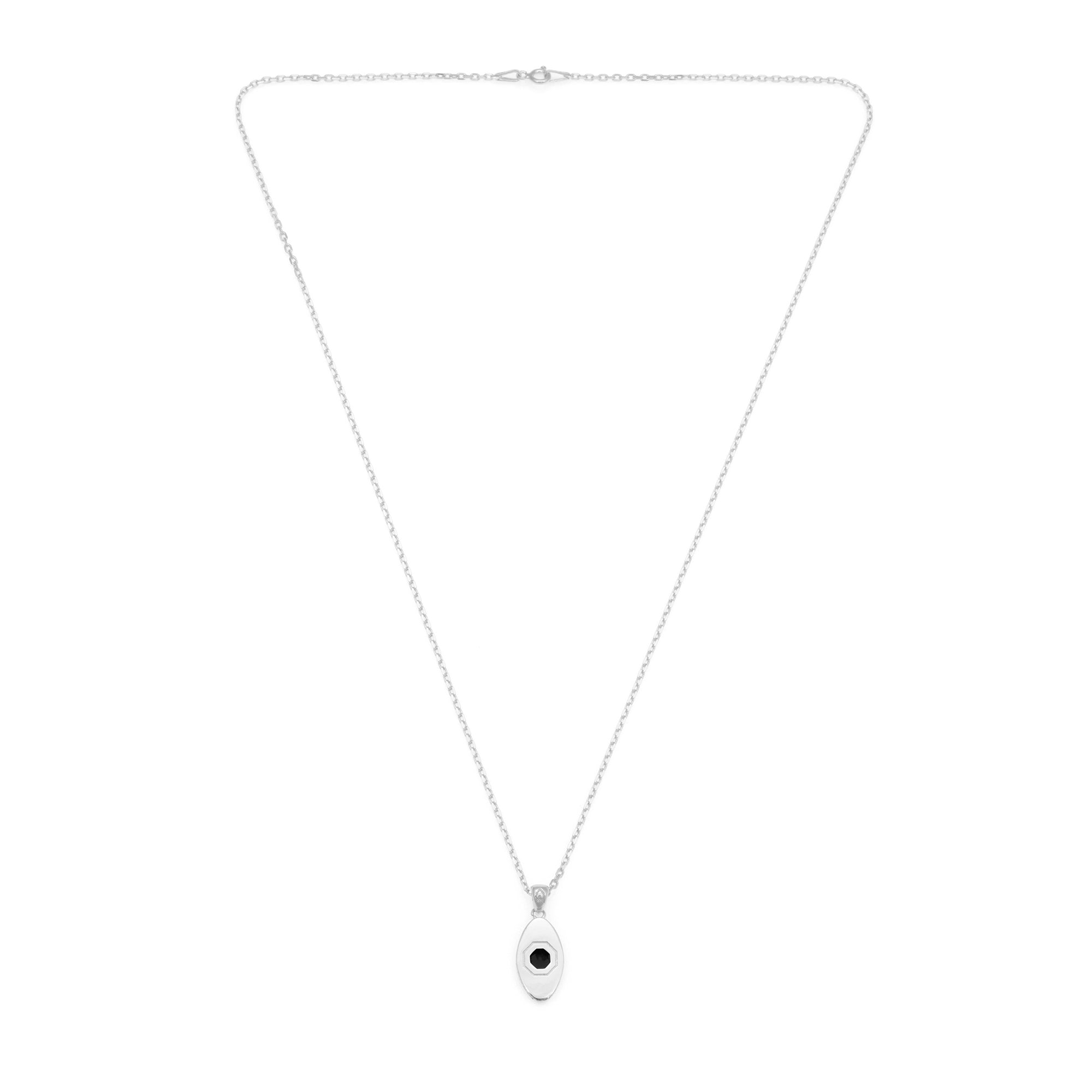 Black Eye Necklace In Silver