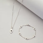 Black Eye Necklace In Silver