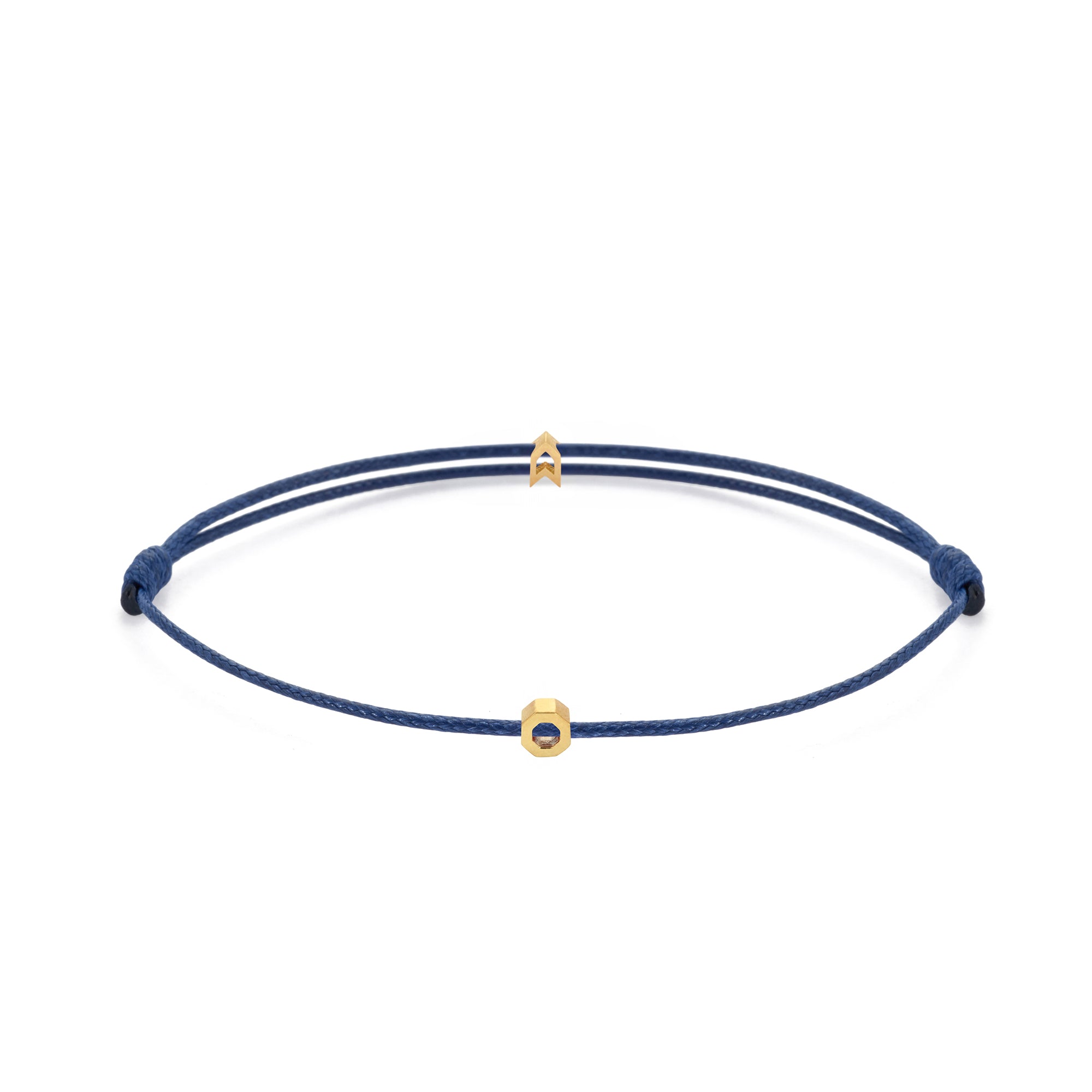 Navy Blue Chance Bracelet In Gold