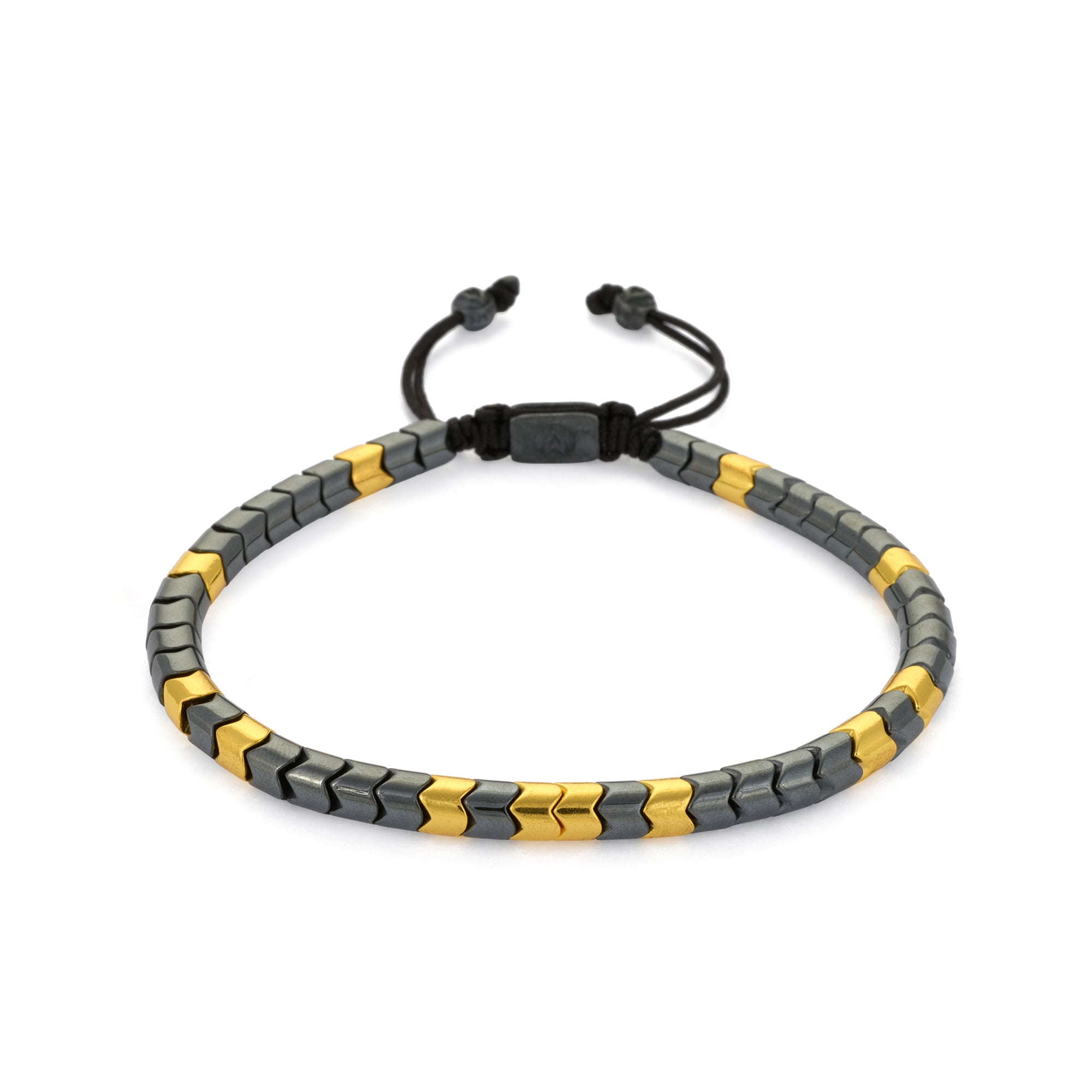 Gold And Oxide Rolo Hematite Bracelet