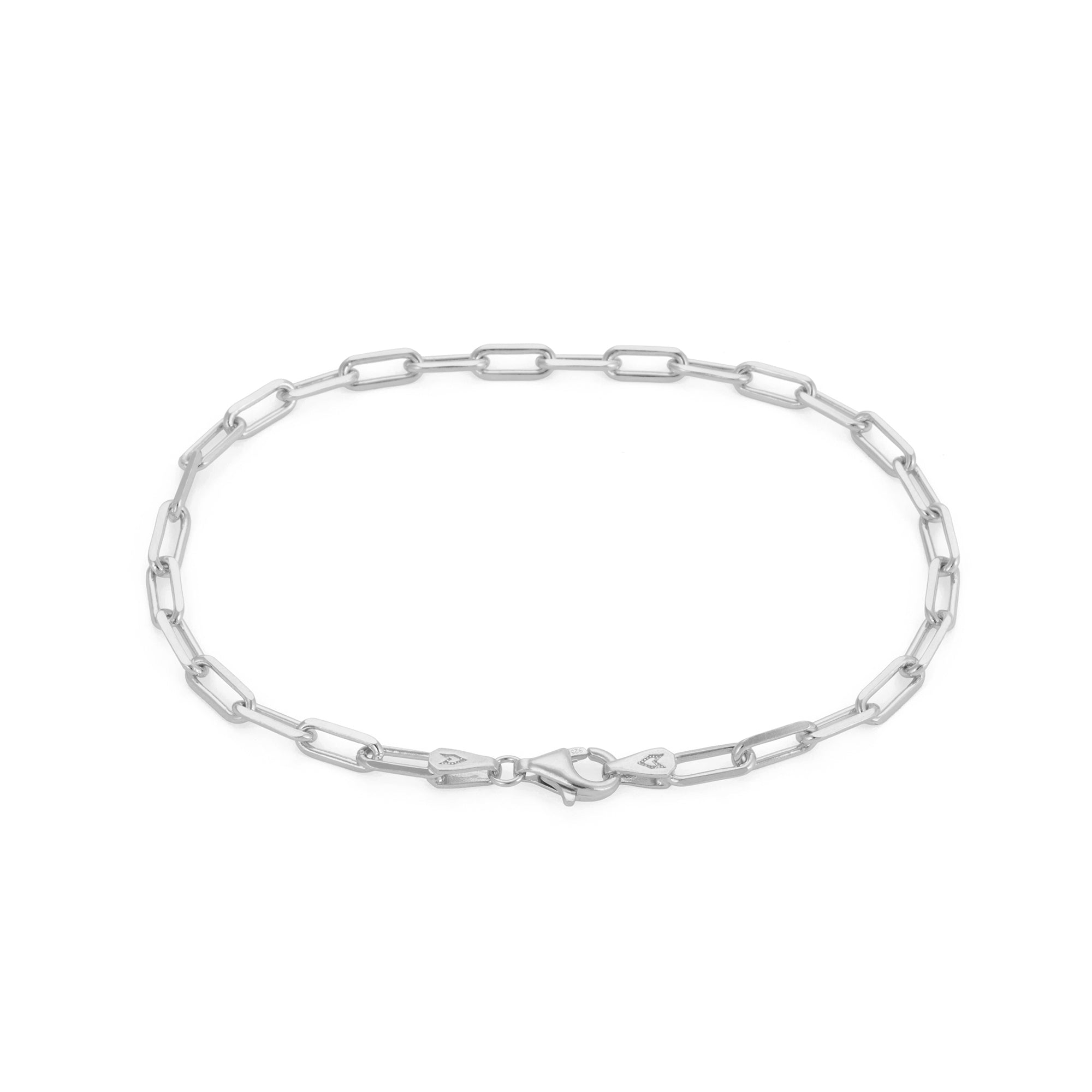 Paperclip Chain Bracelet In Silver