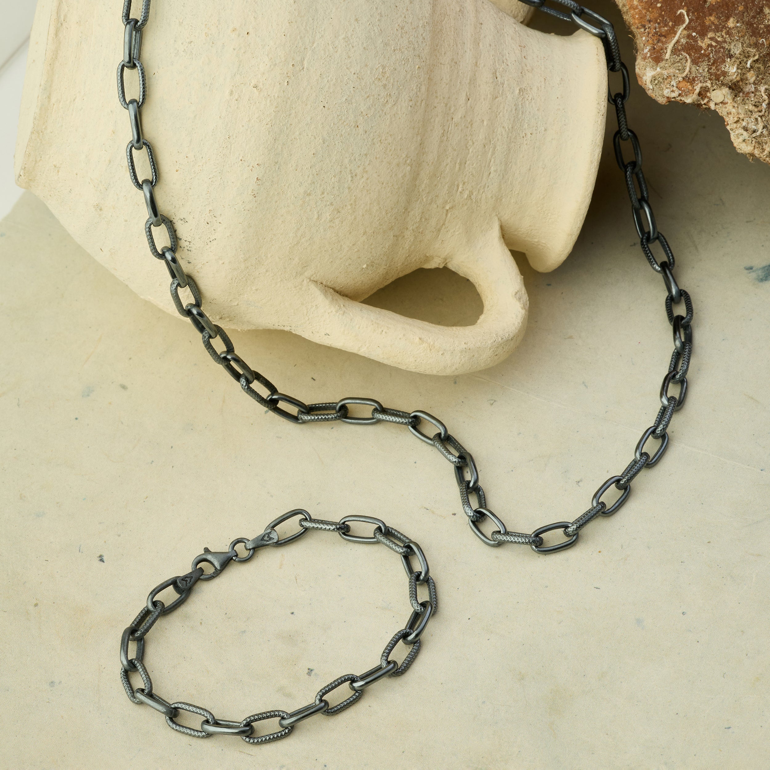 Rivet Chain Bracelet In Oxide