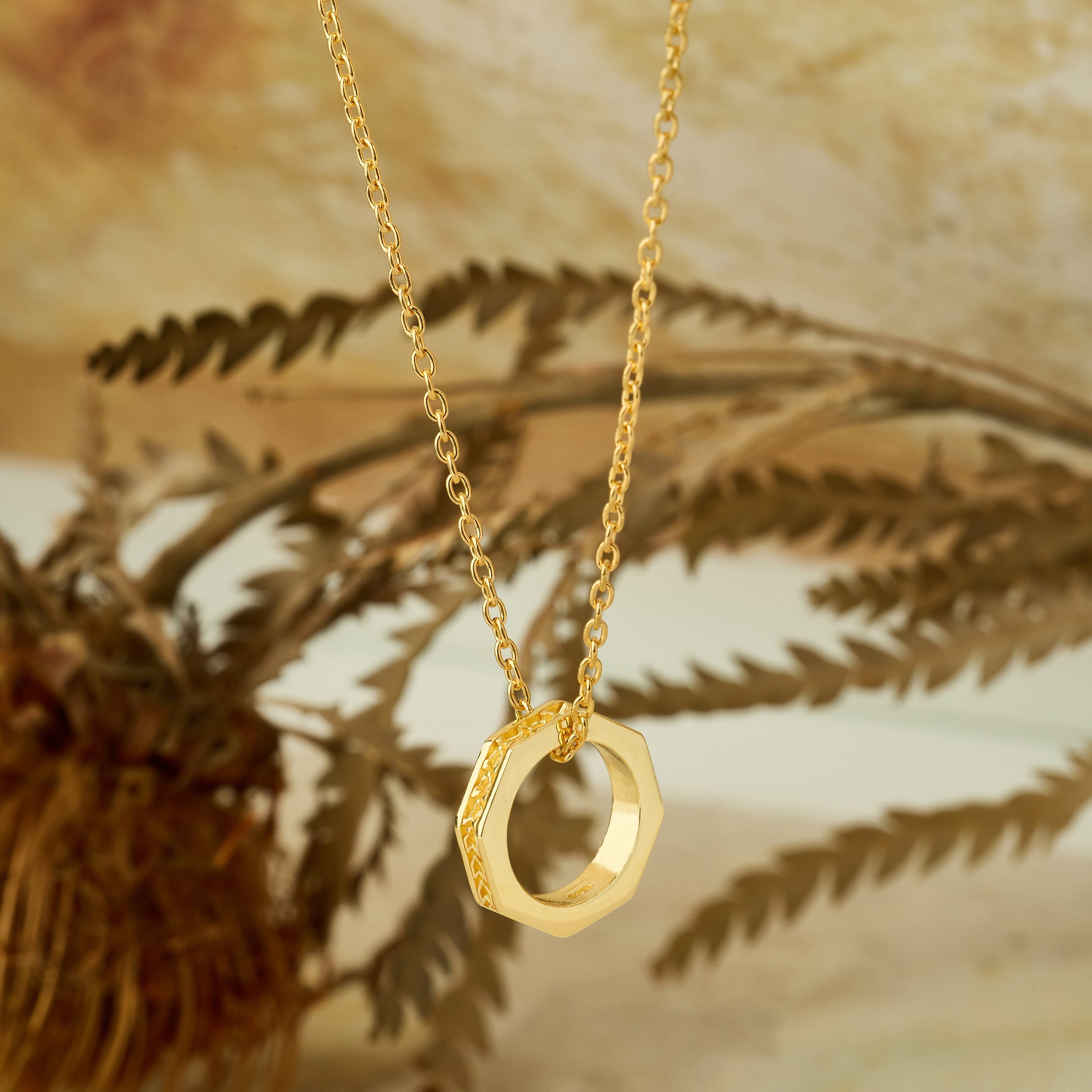 Ring Necklace In Gold
