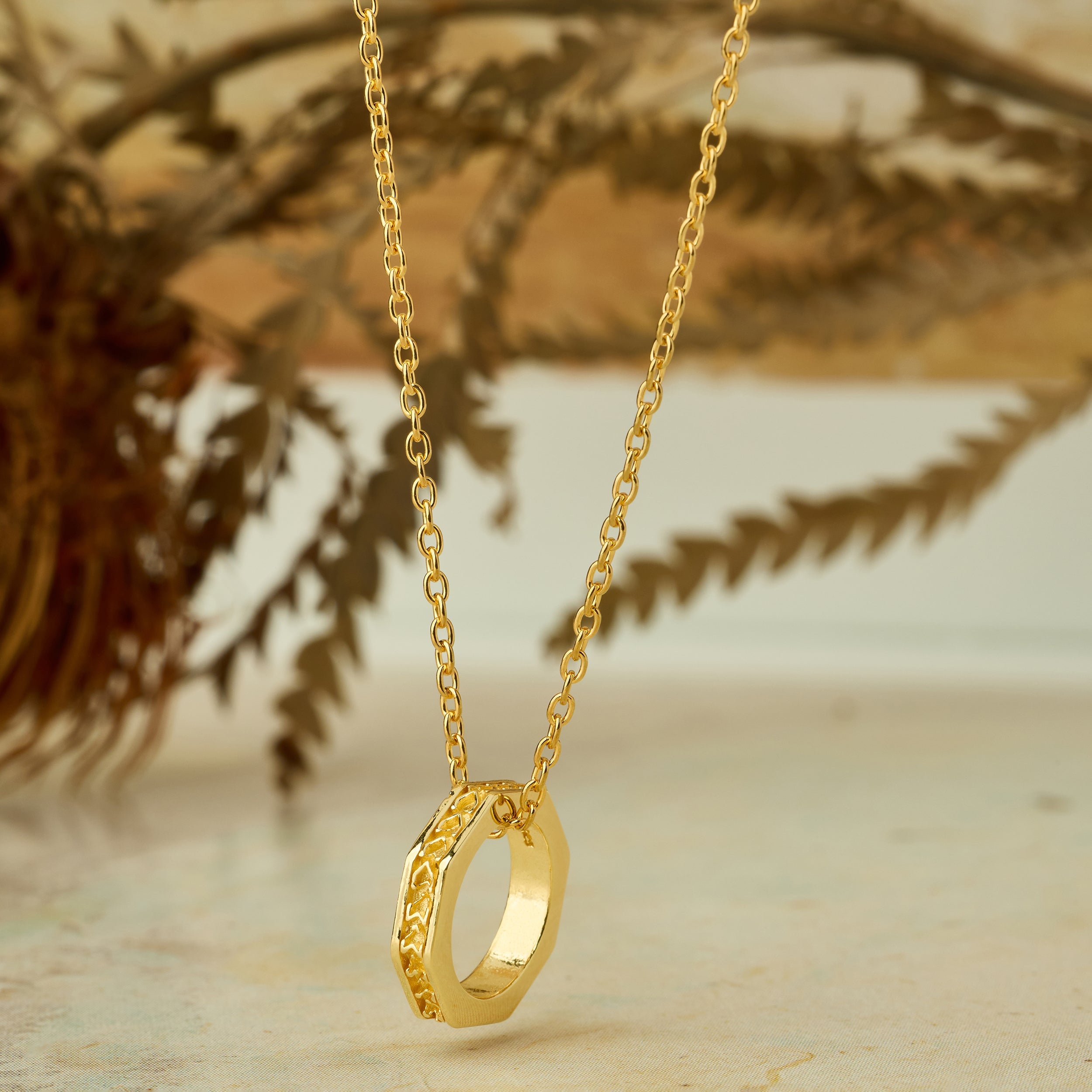 Ring Necklace In Gold