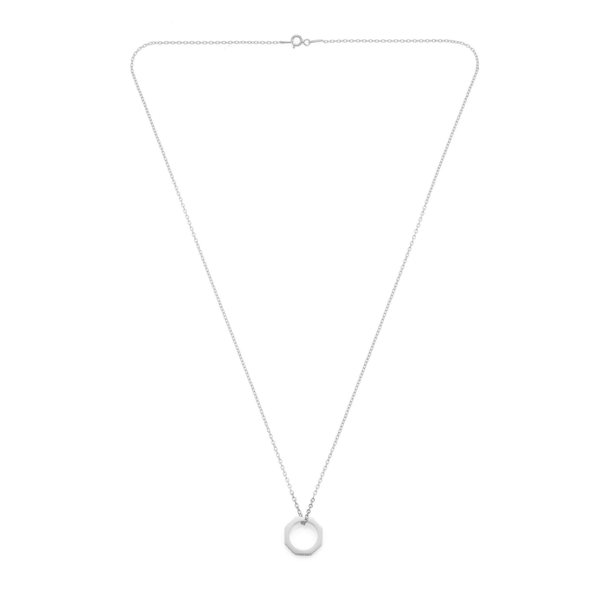 Ring Necklace In Silver