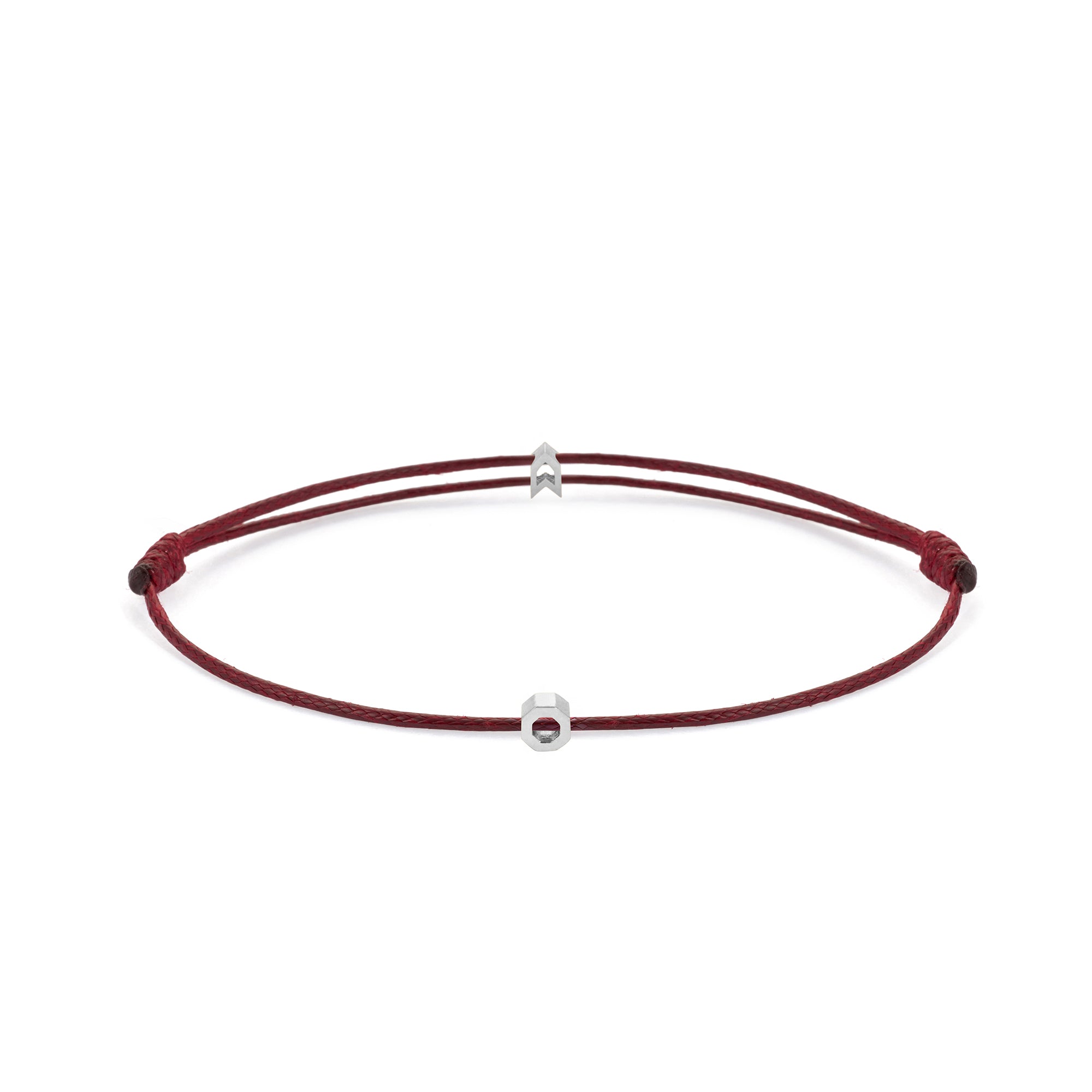 Claret Red Chance Bracelet In Silver