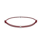 Claret Red Chance Bracelet In Silver