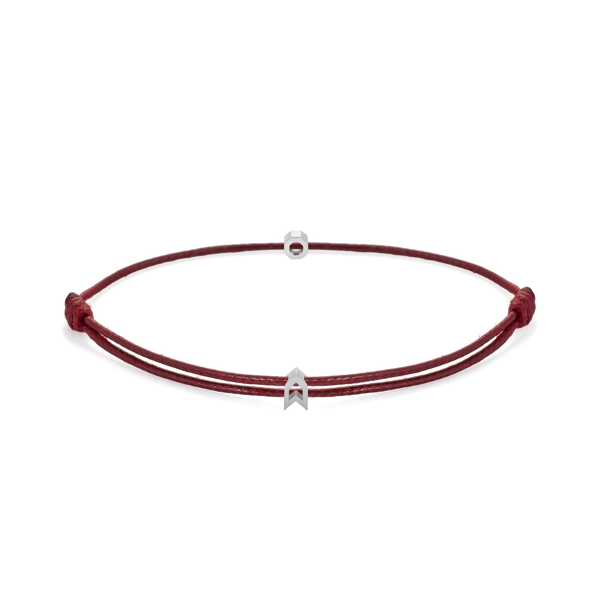 Claret Red Chance Bracelet In Silver