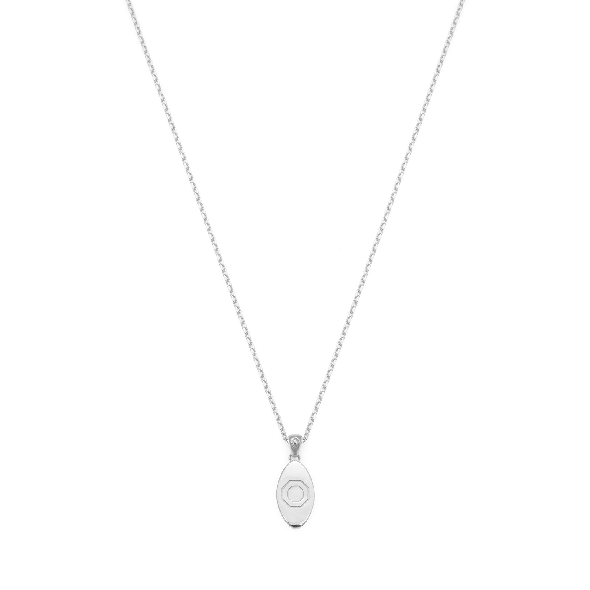 White Eye Necklace In Silver