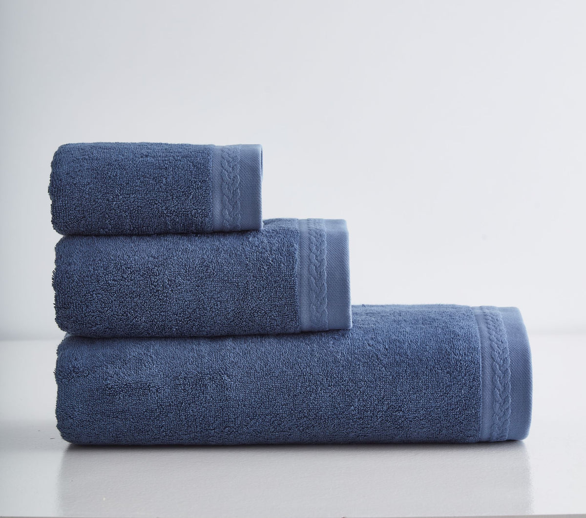 Calida 3'lü Havlu Seti | Denim | Lyocell & Pamuk | 30x50 + 50x90 + 80x150 cm