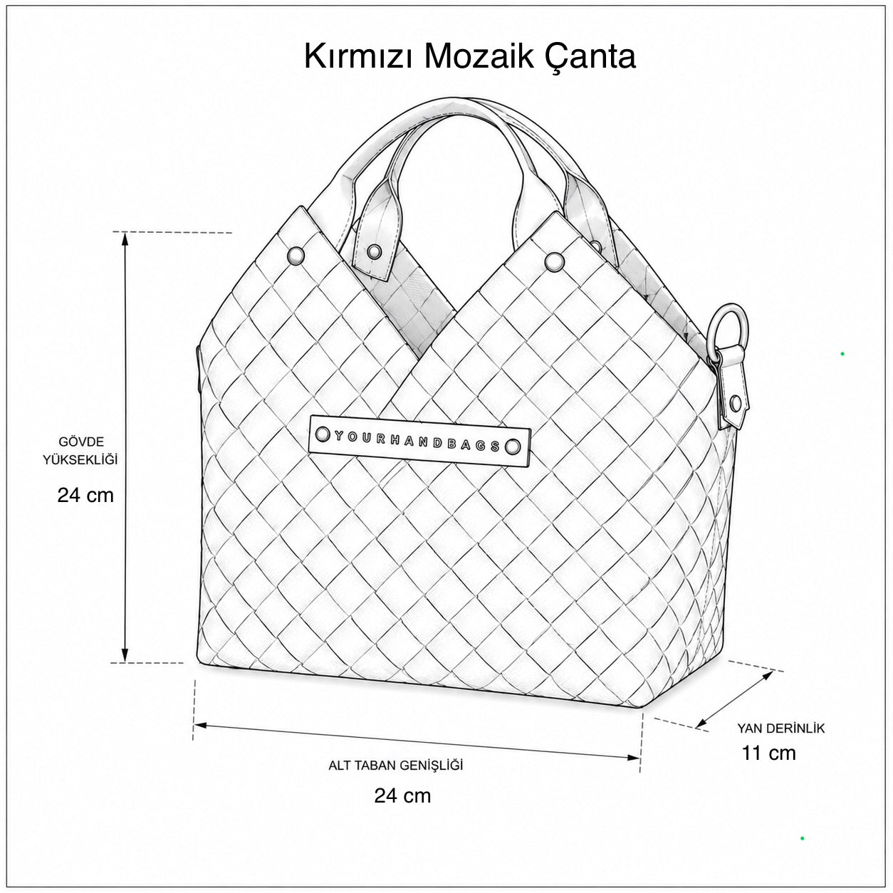 Mozaik Çanta - Kırmızı