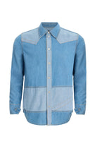 2be4 A-Erkek Açık Mavi şerit Detaylı Denim Gömlek-1-Milagron.com