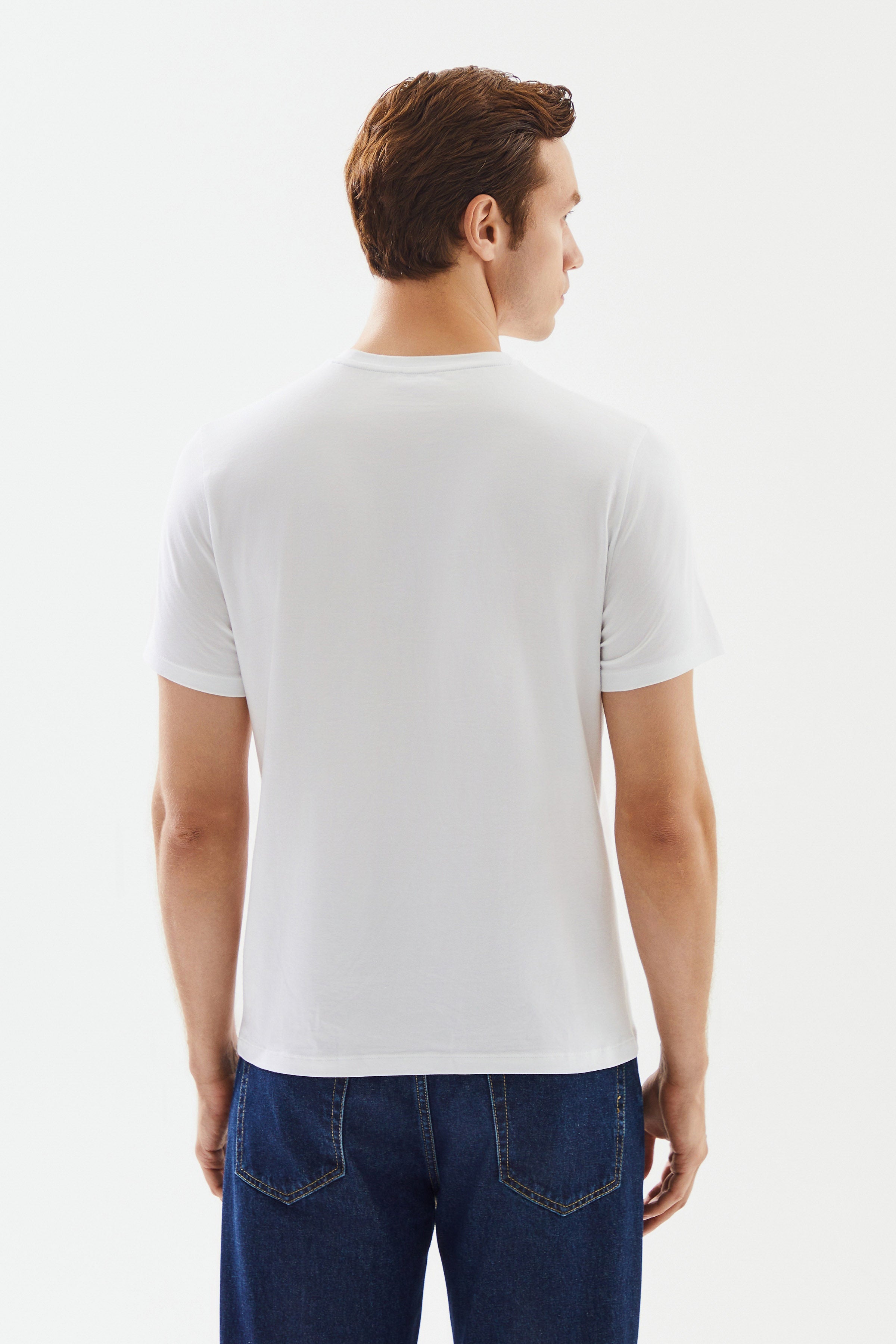 2be4 A-Erkek Beyaz T Shirt-6-Milagron.com