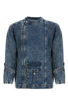 2be4 A-Erkek Bisiklet Yakalı Yan Fermuarlı Denim Ceket-7-Milagron.com