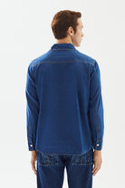 2be4A-Erkek Koyu Mavi Cepli Denim Gömlek-Gömlek-6-Milagron.com