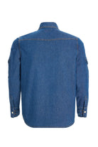 2be4A-Erkek Koyu Mavi Kol Cepli Denim Gömlek-2-Milagron.com