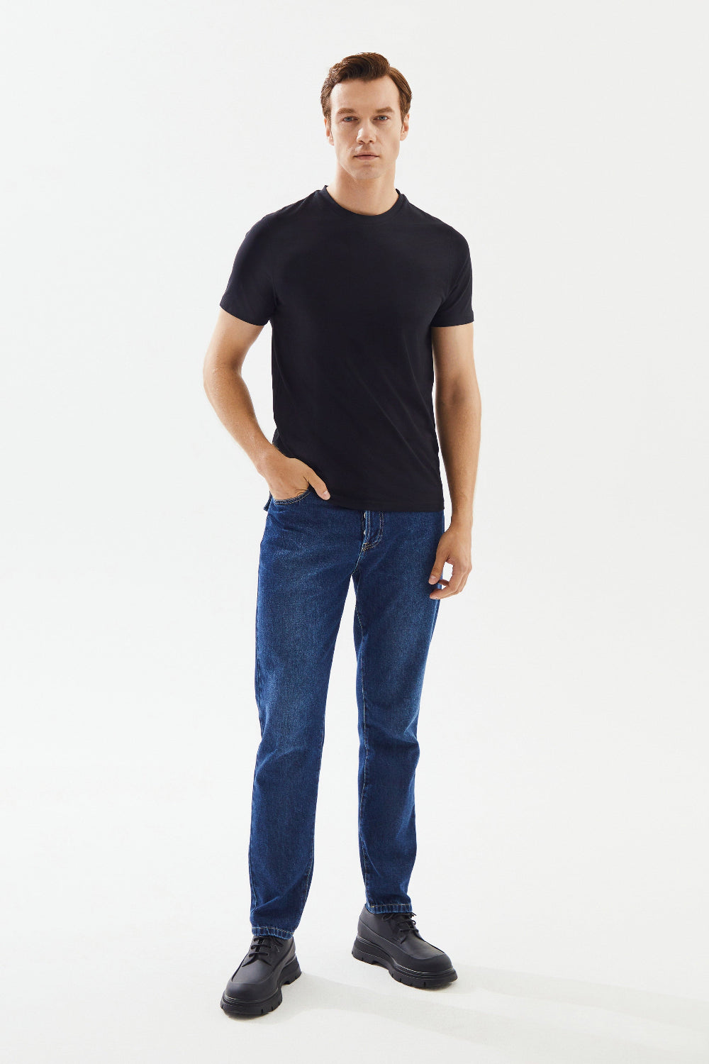 2be4A-Erkek Lacivert Kapaklı Cep Denim Pantolon-Kot Pantolon-1-Milagron.com