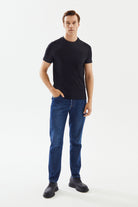 2be4A-Erkek Lacivert Kapaklı Cep Denim Pantolon-Kot Pantolon-1-Milagron.com