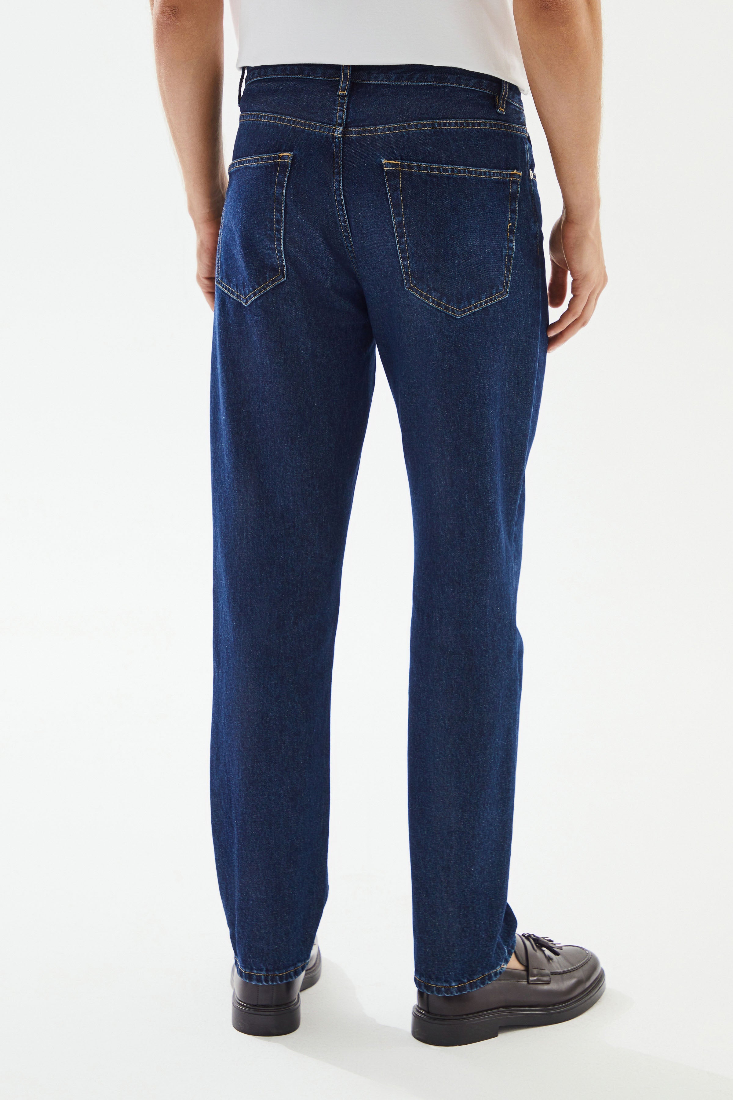 2be4A-Erkek Lacivert Straight Denim Pantolon-6-Milagron.com