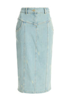 2be4A-Kadın Açık Mavi Cepli Denim Etek-1-Milagron.com