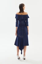 2be4A-Kadın Asimetrik Denim Elbise-Elbise-6-Milagron.com