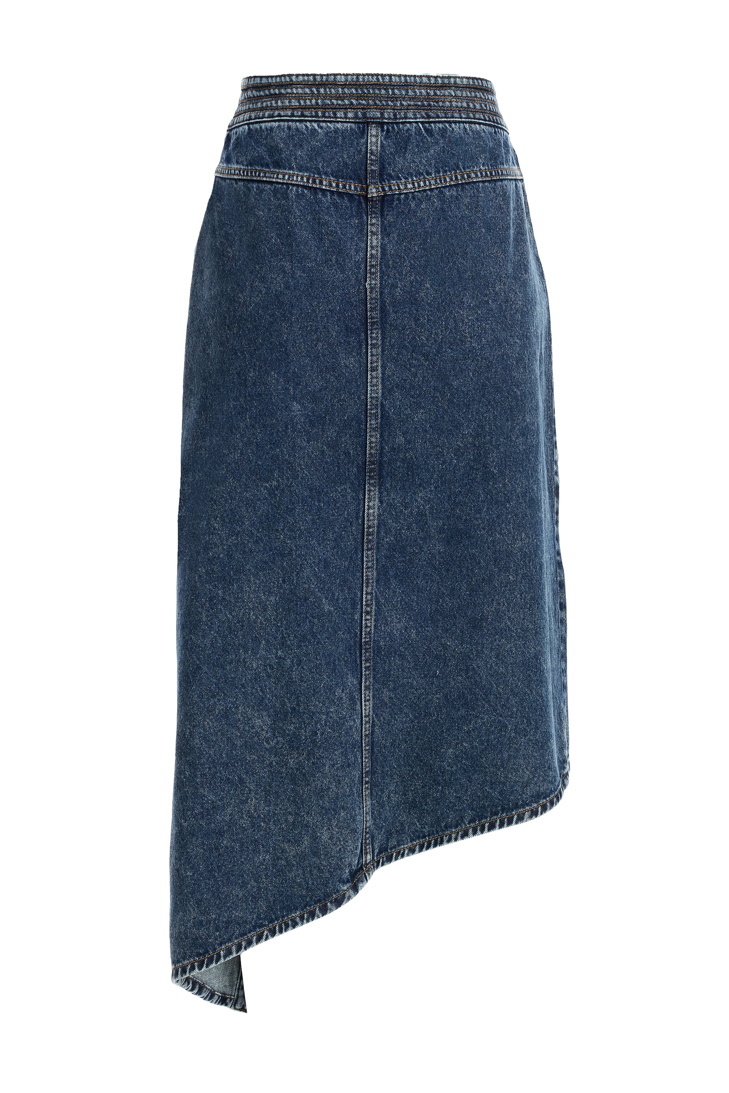 2be4A-Kadın Asimetrik Yırtmaçlı Denim Etek-2-Milagron.com