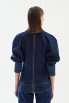 2be4A-Kadın Balon Kollu Denim Bluz-Bluz-6-Milagron.com