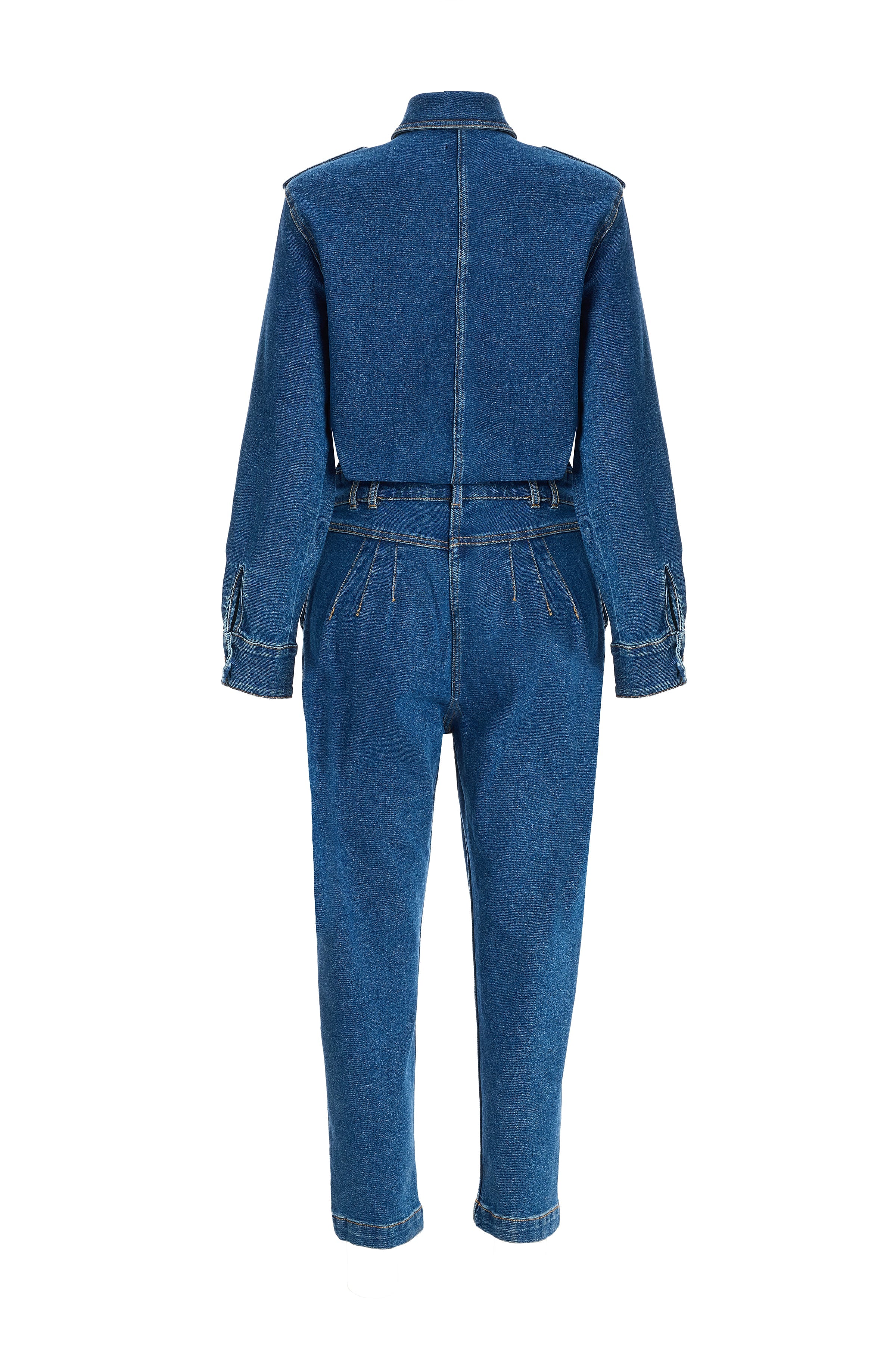 2be4A-Kadın Cepli Denim Tulum-2-Milagron.com