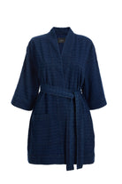 2be4A-Kadın Damalı Denim Kimono-1-Milagron.com