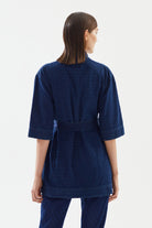 2be4A-Kadın Damalı Denim Kimono-6-Milagron.com