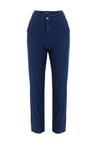 2be4A-Kadın Damalı Denim Pantolon-1-Milagron.com