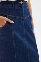 2be4A-Kadın Diz Altı Denim Etek-6-Milagron.com