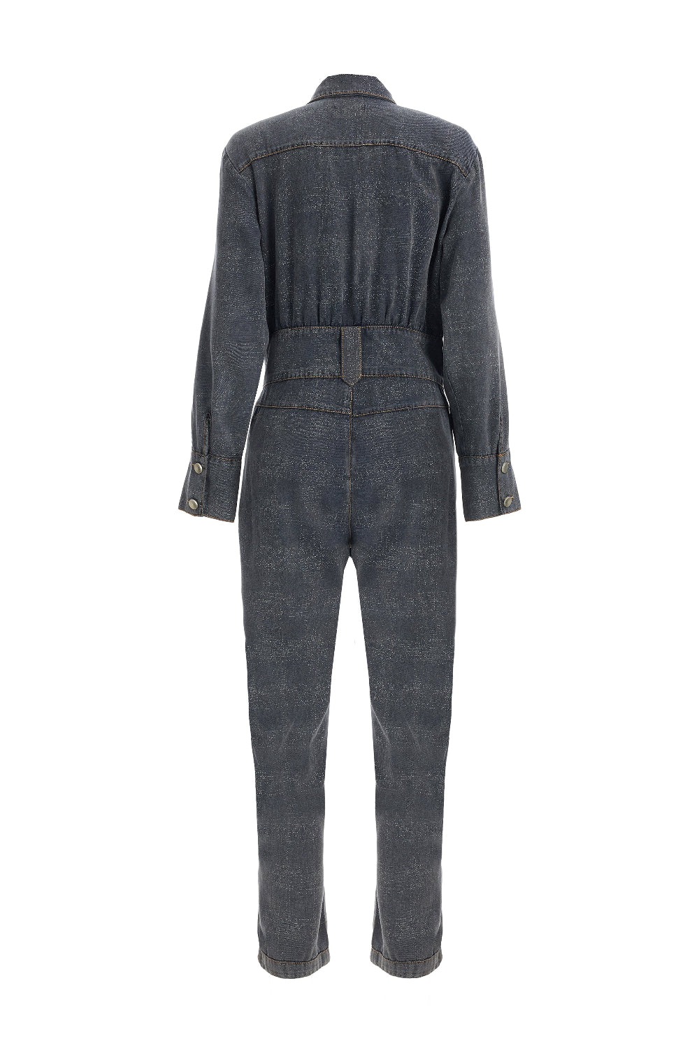 2be4A-Kadın Düğme Detaylı Denim Tulum-Tulum-3-Milagron.com