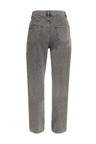 2be4A-Kadın Gri örme Detaylı Denim Pantolon-2-Milagron.com