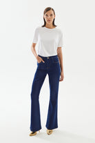 2be4A-Kadın High Rise Flare Denim Pantolon-Kot Pantolon-1-Milagron.com