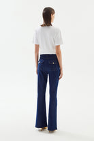 2be4A-Kadın High Rise Flare Denim Pantolon-Kot Pantolon-6-Milagron.com