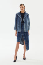 2be4A-Kadın Kapüşonlu Denim Ceket-4-Milagron.com