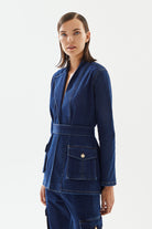 2be4A-Kadın Kargo Cepli Denim Ceket-5-Milagron.com