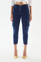 2be4A-Kadın Kargo Cepli Denim Pantolon-Kot Pantolon-5-Milagron.com