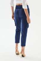 2be4A-Kadın Kargo Cepli Denim Pantolon-Kot Pantolon-6-Milagron.com